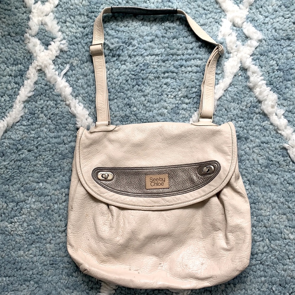 See by Chloe Cream Leather Bag Purse